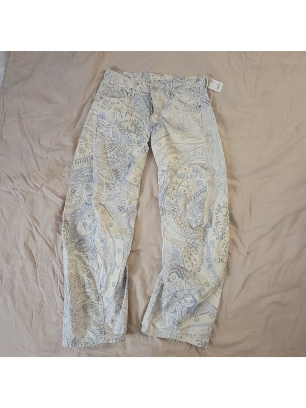 Free People Fable Low Rise Twisted Bowed Barrel Jeans Contemporary Boho Women 30 - Picture 2 of 7